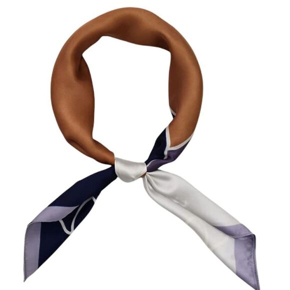 Color Block Heart Silky Scarf - Picture 2 of 5